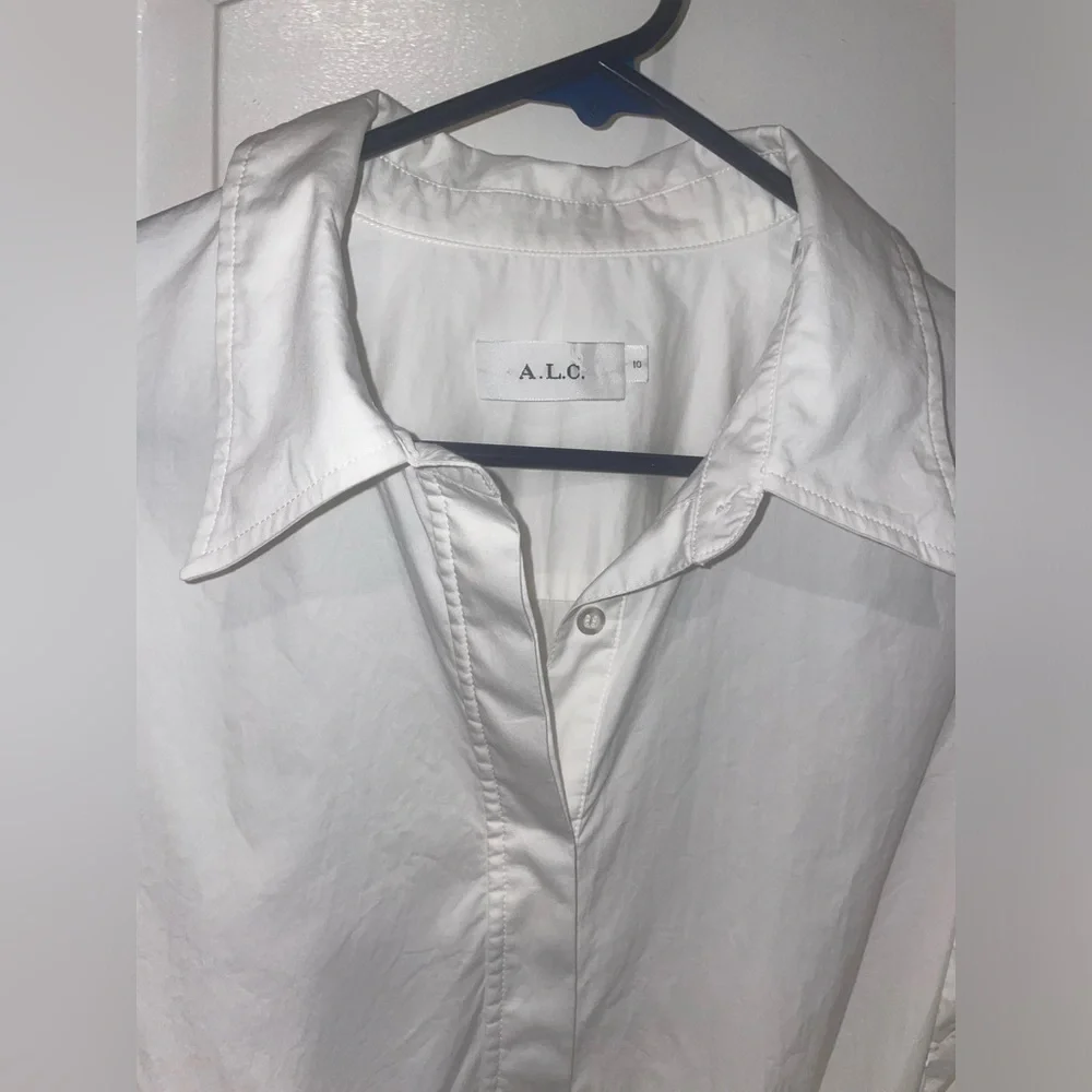 New! A.L.C. Jacey Cotton Poplin Belted Asymmetric Shirt Dress 🤍 size 10 - Picture 11 of 12